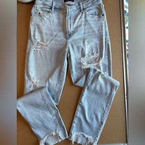 Abercrombie & Fitch Simone High Rise Ankle Distressed Jeans